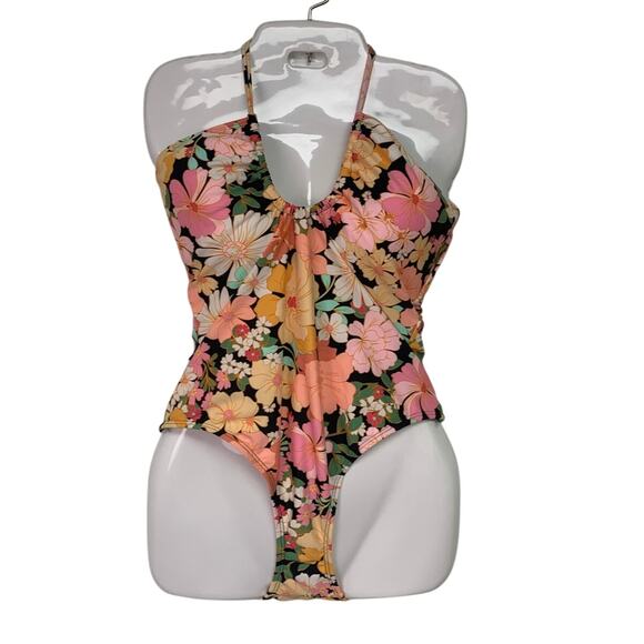 New Shade & Shore Womens Large Tropical Floral Med Seat Coverage 1PC Swim Suit - Picture 1 of 5